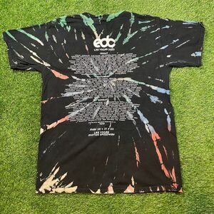 EDC Las Vegas 2022 black tie-dye  multicolor t-shirt size large